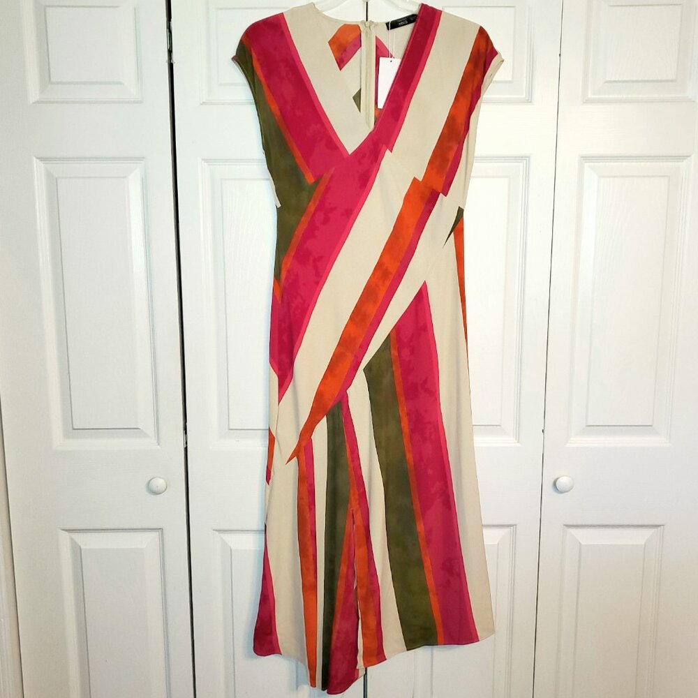 NWT Mango Multicolor Striped Maxi Dress - Picture 2 of 6